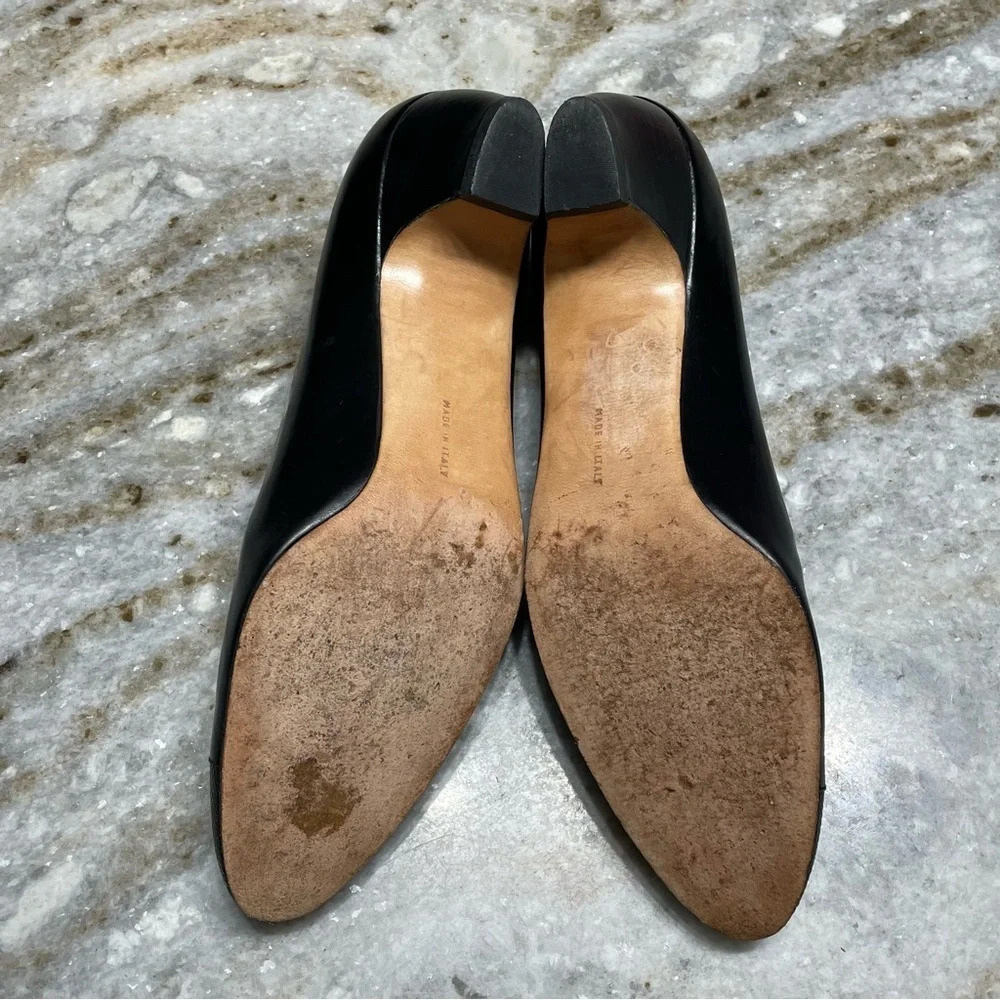 Vintage Salvatore Ferragamo Black Leather Heels Pumps Women's 6 AA (narrow) - Picture 11 of 14